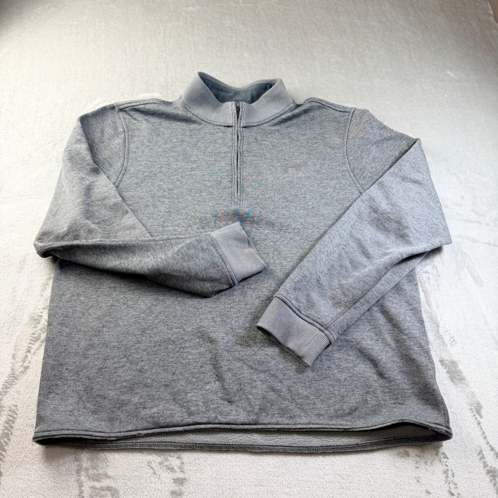 Under Armour Men's XL ColdGear Loose Fit 1/4 Zip Pullover Heather Gray Sweater